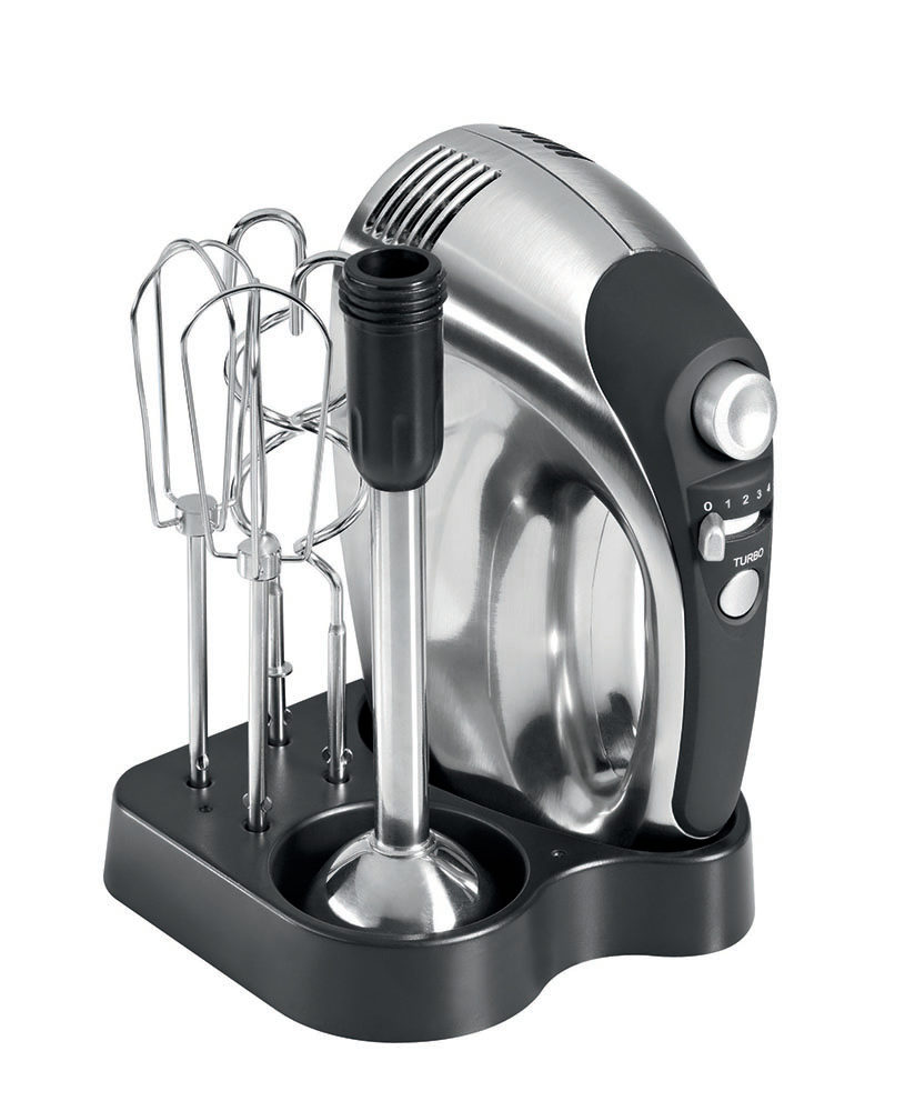 Hand Mixer GM-2621C with holder Black and sivler grey